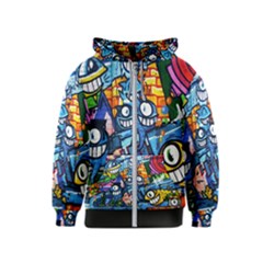 Graffiti Urban Colorful Graffiti Cartoon Fish Kids  Zipper Hoodie by genx