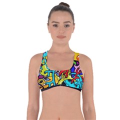 Graffiti Abstract With Colorful Tubes And Biology Artery Theme Got No Strings Sports Bra by genx