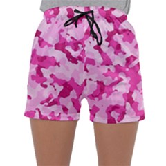 Standard Pink Camouflage Army Military Girl Funny Pattern Sleepwear Shorts by snek