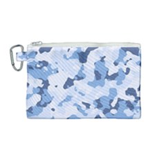 Standard Light Blue Camouflage Army Military Canvas Cosmetic Bag (medium) by snek