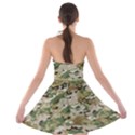 Wood camouflage military army green khaki pattern Strapless Bra Top Dress View2