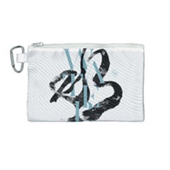 Water Calligraphy  Canvas Cosmetic Bag (medium) by EMWdesign