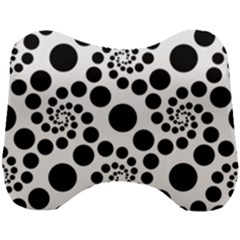 Dot Dots Round Black And White Head Support Cushion by Pakrebo