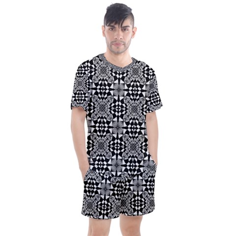 Fabric Design Pattern Color Men s Mesh Tee And Shorts Set by Pakrebo