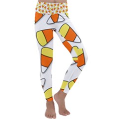 Candy Corn Halloween Candy Candies Kids  Lightweight Velour Classic Yoga Leggings by Pakrebo