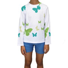 Butterfly Kids  Long Sleeve Swimwear by Mariart