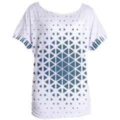 Business Blue Triangular Pattern Women s Oversized Tee by Mariart