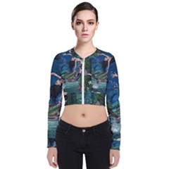 Wonderful Mermaid In The Deep Ocean Long Sleeve Zip Up Bomber Jacket by FantasyWorld7