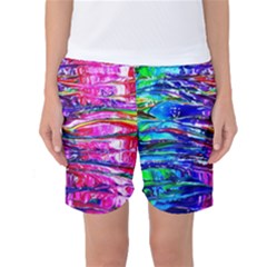 Paint Splatter - Rainbow Women s Basketball Shorts by WensdaiAmbrose