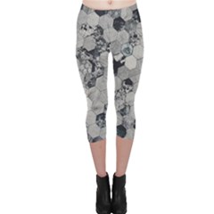Grayscale Tiles Capri Leggings  by WensdaiAmbrose