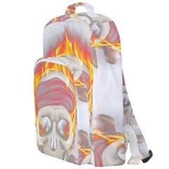 Fire Red Skull Double Compartment Backpack by Mariart