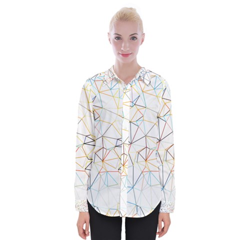 Geometric Pattern Abstract Shape Womens Long Sleeve Shirt by Mariart