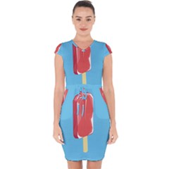 Ice Cream Capsleeve Drawstring Dress  by Mariart