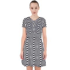 Line Stripe Pattern Adorable In Chiffon Dress by Mariart