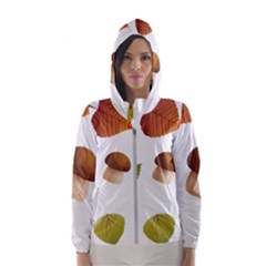 Leaves Mushrooms Hooded Windbreaker (women) by Mariart
