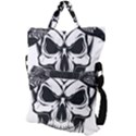 Kerchief Human Skull Fold Over Handle Tote Bag View2