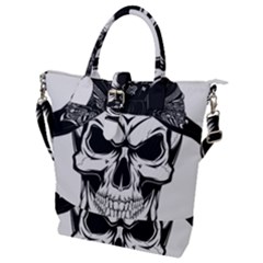 Kerchief Human Skull Buckle Top Tote Bag by Mariart