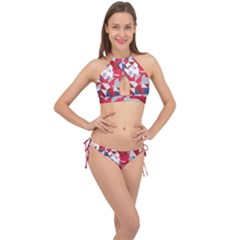 Technology Triangle Cross Front Halter Bikini Set by Mariart