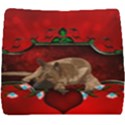 Wonderful German Shepherd With Heart And Flowers Seat Cushion View1