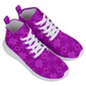 Magenta Mosaic Pattern Triangle Women s Lightweight High Top Sneakers View3