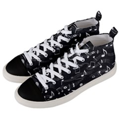 Fabric Cloth Textile Clothing Men s Mid-top Canvas Sneakers by Pakrebo