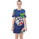 Textile Football Soccer Fabric Sixties Short Sleeve Mini Dress View1