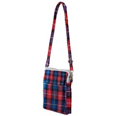 Blue & Red Plaid Multi Function Travel Bag by WensdaiAmbrose