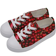 Cherries Jubilee Kids  Low Top Canvas Sneakers by WensdaiAmbrose