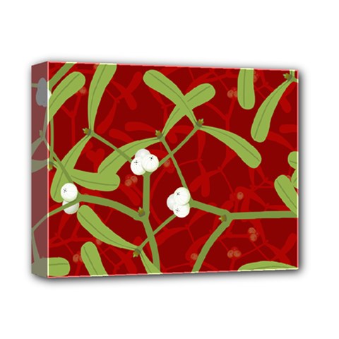 Mistletoe Christmas Texture Advent Deluxe Canvas 14  X 11  (stretched) by Pakrebo