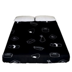 Sushi Pattern - Greyscale Fitted Sheet (queen Size)