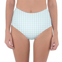 Blue Gingham Reversible High-waist Bikini Bottoms by retrotoomoderndesigns