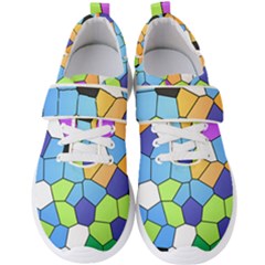 Stained Glass Colourful Pattern Men s Velcro Strap Shoes by Mariart