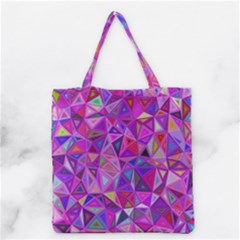 Pink Triangle Background Abstract Grocery Tote Bag by Mariart