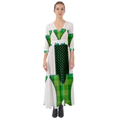 Saint Patrick S Day March Button Up Boho Maxi Dress by Mariart