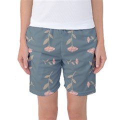 Florets In Grey Women s Basketball Shorts by WensdaiAmbrose