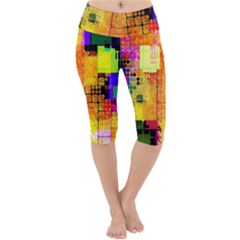 Too Square, Don t Care  Lightweight Velour Cropped Yoga Leggings by WensdaiAmbrose