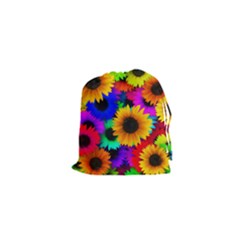 Sunflower Colorful Drawstring Pouch (xs) by Mariart