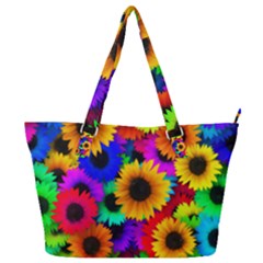 Sunflower Colorful Full Print Shoulder Bag by Mariart