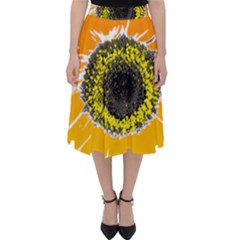 Sunflower Flower Yellow Orange Classic Midi Skirt by Mariart