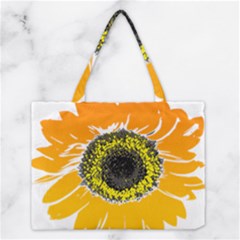 Sunflower Flower Yellow Orange Medium Tote Bag by Mariart