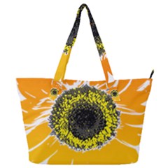 Sunflower Flower Yellow Orange Full Print Shoulder Bag by Mariart