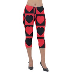Royal Hearts Lightweight Velour Capri Leggings  by WensdaiAmbrose
