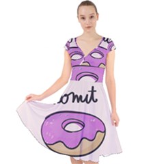 Donuts Sweet Food Cap Sleeve Front Wrap Midi Dress by Mariart