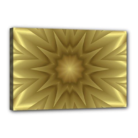 Background Pattern Golden Yellow Canvas 18  X 12  (stretched) by Pakrebo