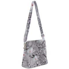 Blossoming Through The Snow Zipper Messenger Bag by WensdaiAmbrose