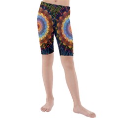 Colorful Prismatic Chromatic Kids  Mid Length Swim Shorts