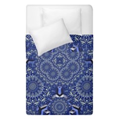 Farbenpracht Kaleidoscope Blue Duvet Cover Double Side (single Size) by Pakrebo