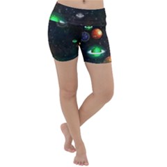 Galactic Lightweight Velour Yoga Shorts by WensdaiAmbrose