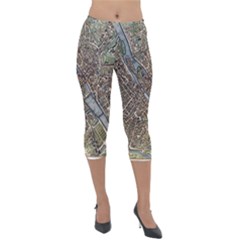 Paris Map City Old Lightweight Velour Capri Leggings  by Pakrebo