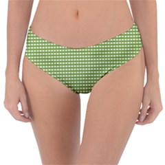 Green Gingham Reversible Classic Bikini Bottoms by retrotoomoderndesigns